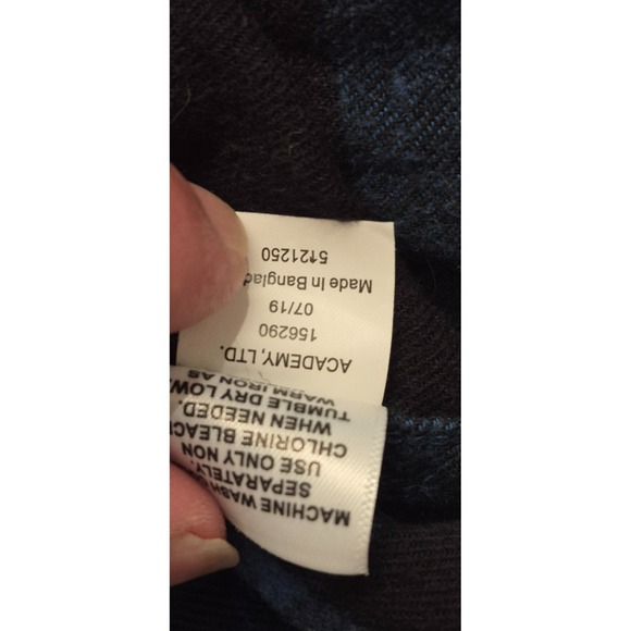 Magellan Outdoor‎ Men's Classic Fit Blue/Black Plaid Button Up Shirt LG - Picture 5 of 11